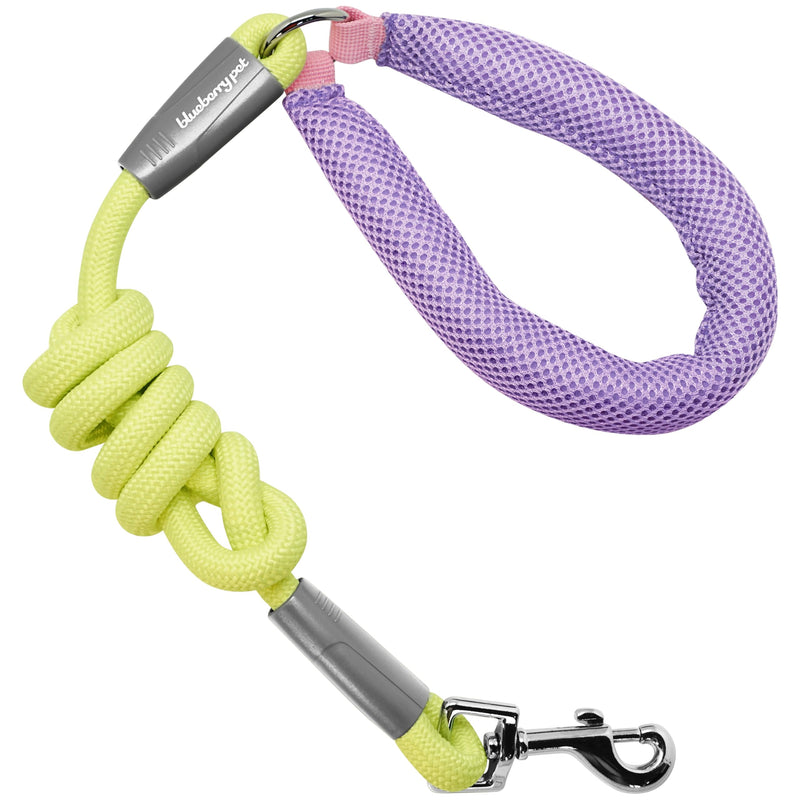 Blueberry Pet Dog Leash - Vibrant Mesh Puffer Handle, 4ft Rope Dog Leash in Yellow/Lilac Handle, Puppy Essentials, Dog Leashes for Large Dogs Heavy Duty, Gentle Leader for Dogs No Size Yellow&Lilac - PawsPlanet Australia