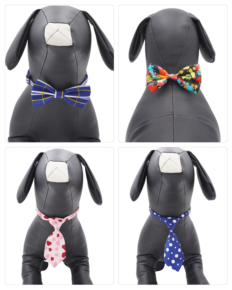 PET SHOW 60 Pack Small Dog Collar Bow Ties and Neck Ties Bulk Puppy Cats Stripe Adjustable Bowties for Small Medium Dogs Cute Dot Birthday Bowknots Wedding Party Holiday Ties Pet Grooming Accessories Daily S/M - PawsPlanet Australia