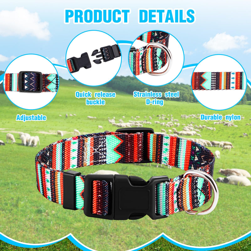 Goat Collars with Bells, Sheep Grazing Copper Bells and Adjustable Nylon Collar Set Loud Bronze Bell for Farm Sheep Cow Accessories Christmas Thanksgiving Gift for Goat Lovers(Geometric) Geometric - PawsPlanet Australia