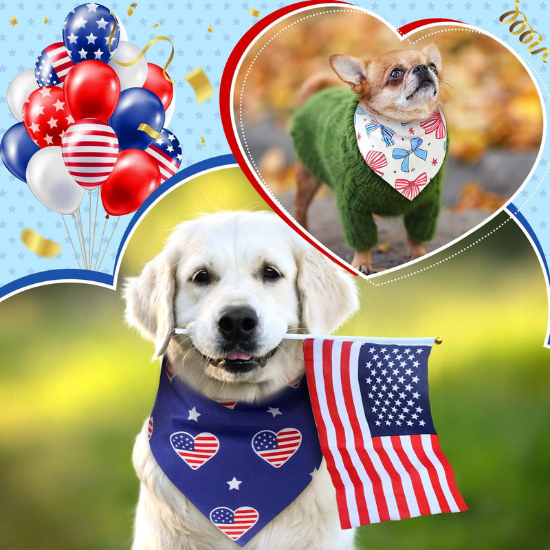 Sanwuta 120 Pcs Dog Bandana Bulk Scarf Washable Dogs Bibs Adjustable Kerchief Pet Bandana for Small and Large Party Pet Hawaii Beach Handkerchief Scarf Accessories (4th of July) 4th of July - PawsPlanet Australia