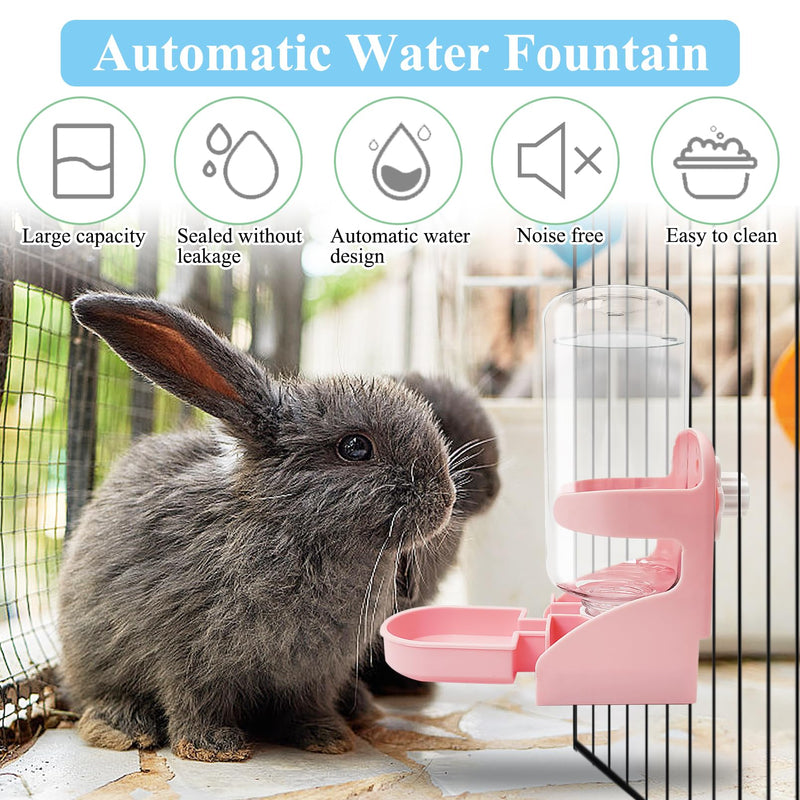 kathson Rabbit Water Dispenser for Cage 17 Oz Hanging Guinea Pig Water Bottle No Drip Gravity Automatic Bunny Water Bottle No Leak Small Animal Water Bottle for Chinchilla Ferret Hamster（Pink） Pink - PawsPlanet Australia