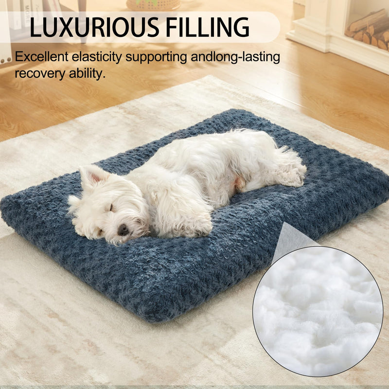 Washable Dog Bed Plush Dog Crate Beds Comfy Kennel Pad Anti-Slip Pet Sleeping Mat for Large, Jumbo, Medium, Small Dogs Breeds,23" x 19" - PawsPlanet Australia