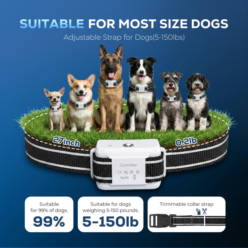 Citronella Dog Bark Collar, Dog Bark Collar for Large Medium Small Dogs, Bark Collar with Adjustable Spray & Sensitivity, Rechargeable Anti-Bark Collar for Dogs with Safe, 2 Collar Straps(White) White - PawsPlanet Australia