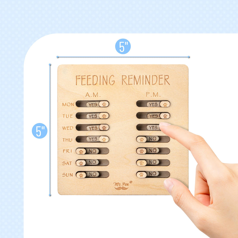 Mr. Pen- Dog Feeding Reminder, Wooden, AM/PM Daily Indication Chart, Pet Feeding Reminder, Dog Feeding Chart, Cat Feeding Chart, Pet Feeding Tracker, Feeding Chart Dog, Dog Feed Tracker - PawsPlanet Australia