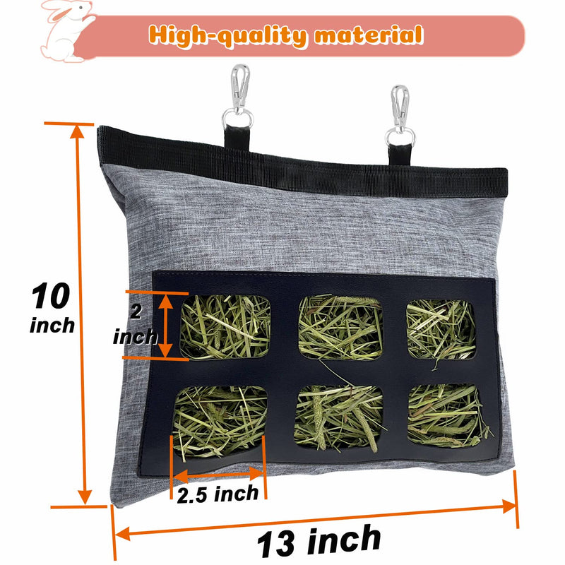 Rabbit Hay Feeder Bag, Upgraded Bunny Guinea Pig Hay Feeder, 600D Oxford Fabric Hay Holder for Small Animal Rabbit Guinea Pig Chinchilla Cage gary