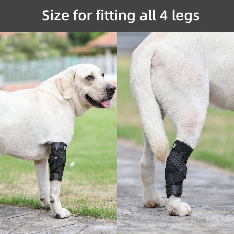 Dog Leg Braces for Rear Leg, Dog Hock Joint Brace with Two Metal Spring Inserts, Dog Hock Splint with Fractures, Wound Healing, Sprains and Canine Arthritis_L/XL L/XL