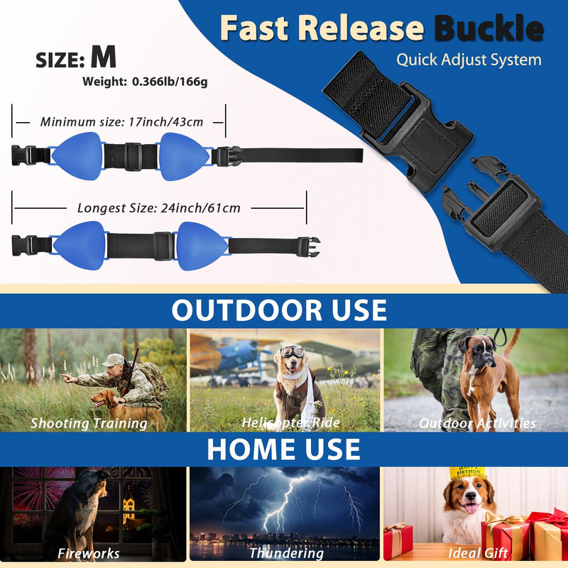 ZOHAN Dog Ear Muffs for Noise Protection, Comfort Dog Noise Cancelling Ear Muffs with Fast Snap Lock for Fireworks, Thunder, Vacuums Blue-m - PawsPlanet Australia