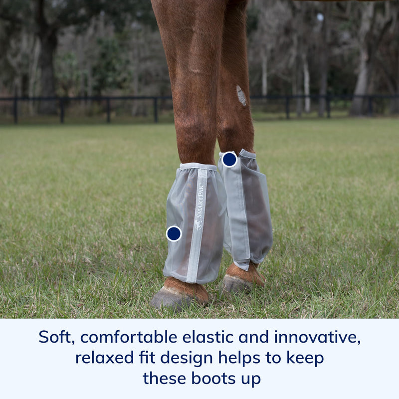 Deluxe Relaxed Fit Fly Boots for Horses | Soft Comfortable Elastic | Durable Mesh | Protects Horse's Legs from Flies and Insects | Sold as a Pair (2)