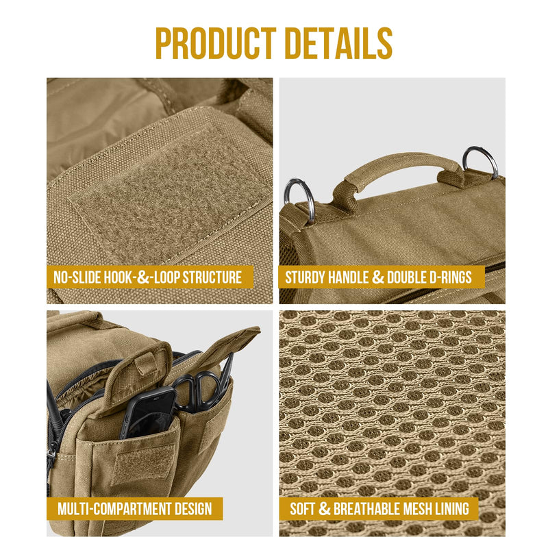 ONETIGRIS Dog Hiking Backpack, Dog Pack for Medium Large Dogs, HOPPY CAMPER 3.0 Dogs Saddle Bag Harness Outdoor Hiking (M, Brown) - PawsPlanet Australia