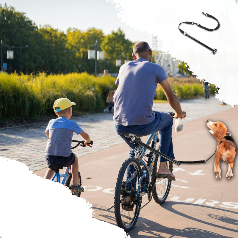 Dog Bike Leash, Dog Hands Leash for Bike Riding, Retractable Attachment for Pet, Quick Install and Remove - PawsPlanet Australia