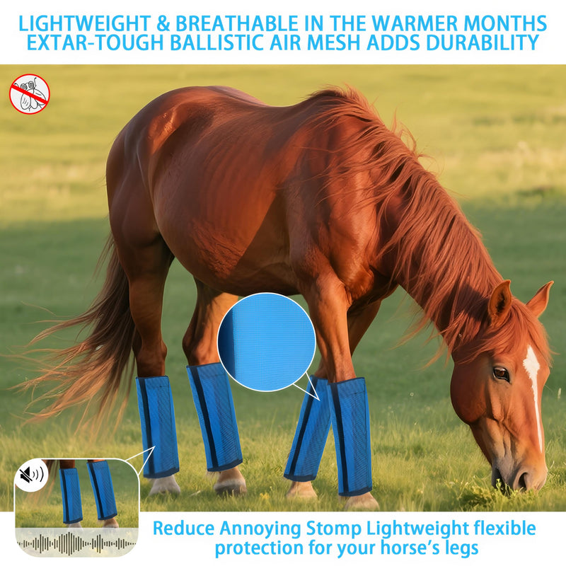 Horse Fly Boot,Loose Fitting Fly Boots for Horses Set of 4,Leggings for Horse Design Protect Horses Legs No More Horsefly Nuisance Greatly&Reduce Stressful Stomping,Breathable/Universal
