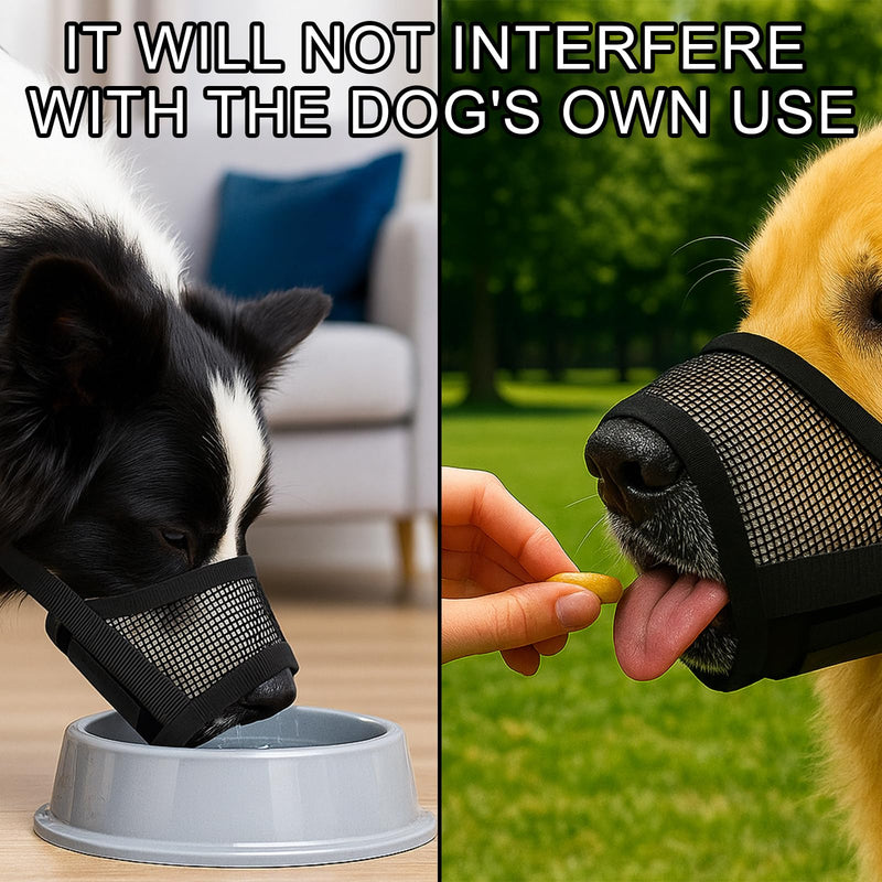 Dog Muzzle for Large Dogs – Soft Air Mesh Muzzle for Medium Sized Dog, Anti Biting Barking Chewing, Breathable Drinkable Adjustable, Ideal for Walking Grooming Vet Visits Training, Size L - PawsPlanet Australia