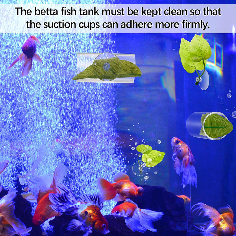 6 Pcs Betta Fish Acrylic Tube Tunnel Hollow Betta Fish Cave with Betta Fish Leaf Pad Betta Fish Tank Accessories for Aquarium Decor Fish Tank Accessories Decorations Shrimp Hideout Design Tube - PawsPlanet Australia
