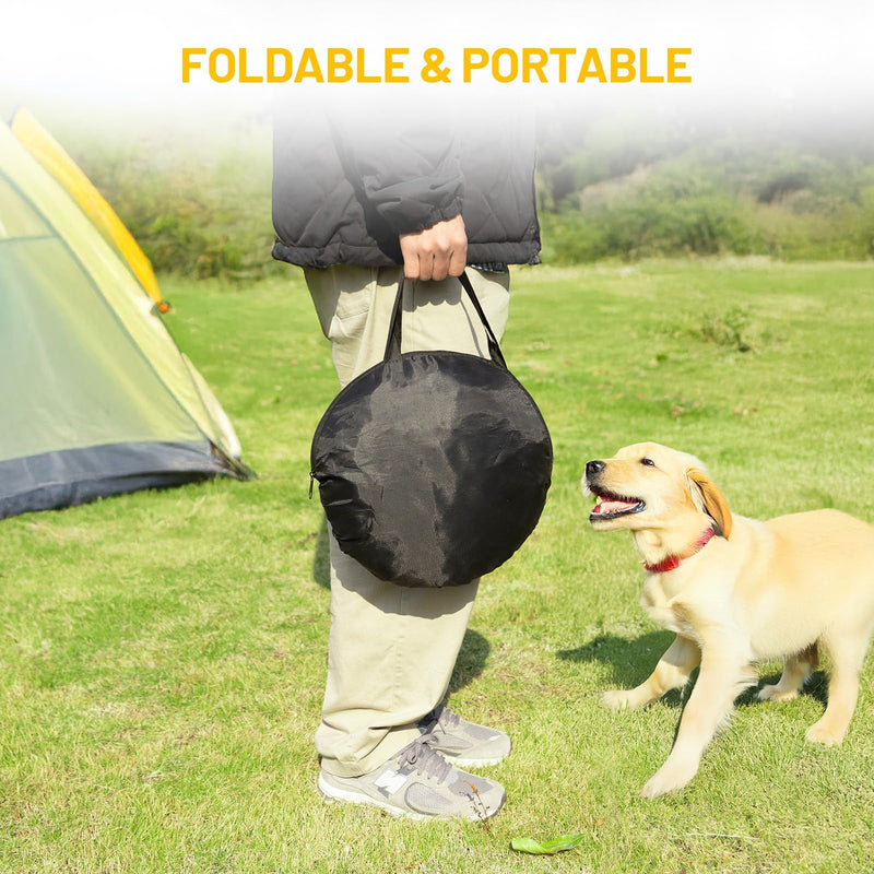 Cat Dog Playpen, Puppy Kitten Pet Playpen Indoor/Outdoor,Portable Soft Pop Up Dog Kennel Crate with Zipper Cover Door/Carrying Case M Grey - PawsPlanet Australia