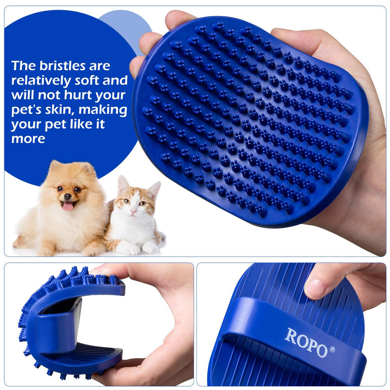 Dog bath brush, ROPO rubber massage pet shampoo brush, used for pet grooming, removing shedding fur, combing tangles and dead fur, suitable for pet dogs and cats (red) red - PawsPlanet Australia