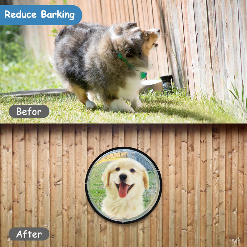HiCaptain Dog Fence Window, 12.5" Acrylic Dome Window Clear Pet Window Bubble Great for Children & Pets, Dog Kennel, Tree House, Relieves Stress, Reduced Barking, Easy Installation (1 Pack) 1 PC - PawsPlanet Australia