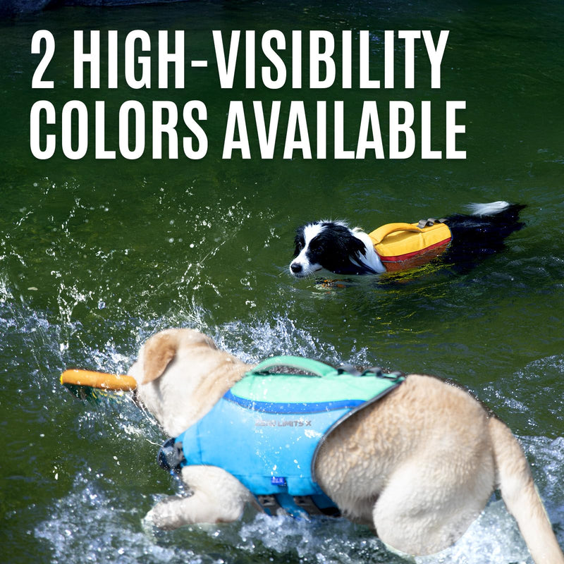ZLX Dog Life Jacket, High Buoyancy Dog Life Vest with Secure Handle, Ripstop Lifejacket for Swimming, Boating, Water Safety, Adjustable Lightweight Floating Pet Preserver, Medium, Blue Medium (Chest Girth: 20"-24") - PawsPlanet Australia