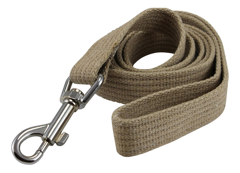Dog Leash 4.5ft Long Cotton Web for Training, Beige 4 Sizes (Medium: 3/4" Wide) Medium: 3/4" Wide - PawsPlanet Australia