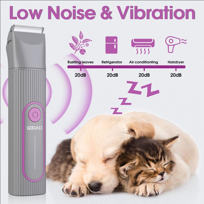 Cat Clippers for Matted Hair, Cat Grooming Kit, Cordless Cat Shaver for Long Hair, Low Noise Paw Trimmer Nail Grinder, Cat Hair Trimmer for Grooming,Quiet Pet Clippers Tools for Cats Dogs - PawsPlanet Australia
