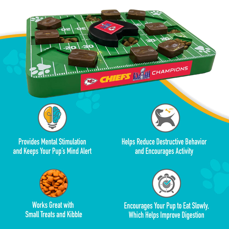 Pets First NFL Superbowl Champion Puzzle Toy, Puzzle Treat Dog Toy, Interactive Dog Treat Toy, Football Champ Slow Feeding Toy - PawsPlanet Australia