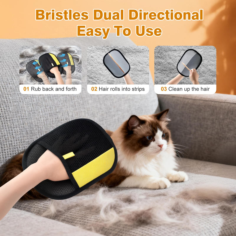 2Pcs Pet Hair Removal Gloves for Cats and Dogs.Reusable electrostatic pet Hair Removal Gloves.Pet Hair Removal Tool Suitable for Sofas, Bed Sheets, Clothing, and car Seats.Hair Remover Glove A2 - PawsPlanet Australia