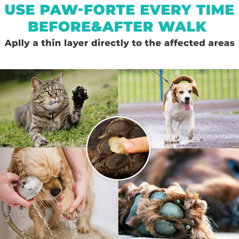 Forticept PAW Balm | Dog Paw Protector from Hot Pavement, Dirt, Salt, Ice and Snow | Soother and Moisturizer for Cracked Dog Paw Pads | Natural Wax Based, Lick Safe 3 oz - PawsPlanet Australia