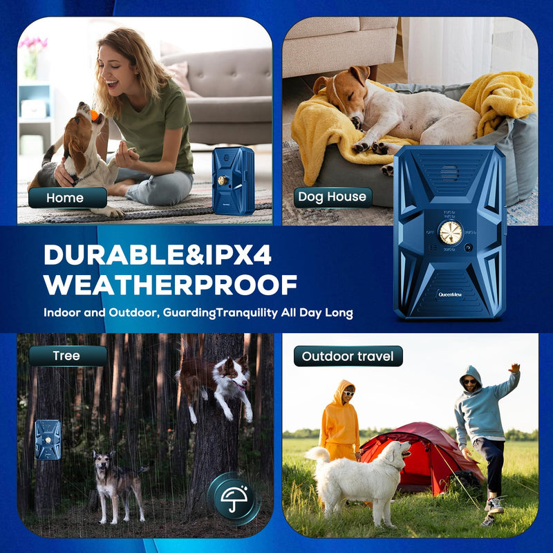 Anti Barking Devices, Auto Ultrasonic Dog Bark Deterrent Devices Long Range 50ft, 3 Modes Rechargeable Bark Box Barking Control Devices, Effective Stop Barking Dog Devices Indoor/Outdoor Training Deep Blue - PawsPlanet Australia