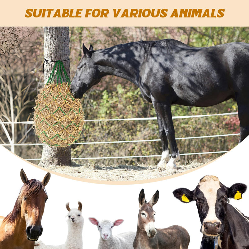 3PCS Hay Net for Horses,40" Slow Feed Hay Nets for Horses Goat Sheep,Strong Load-Bearing Hay Bags Hanging for Horse Stable Trailer 2.36"x2.36" Holes (Green) Green - PawsPlanet Australia
