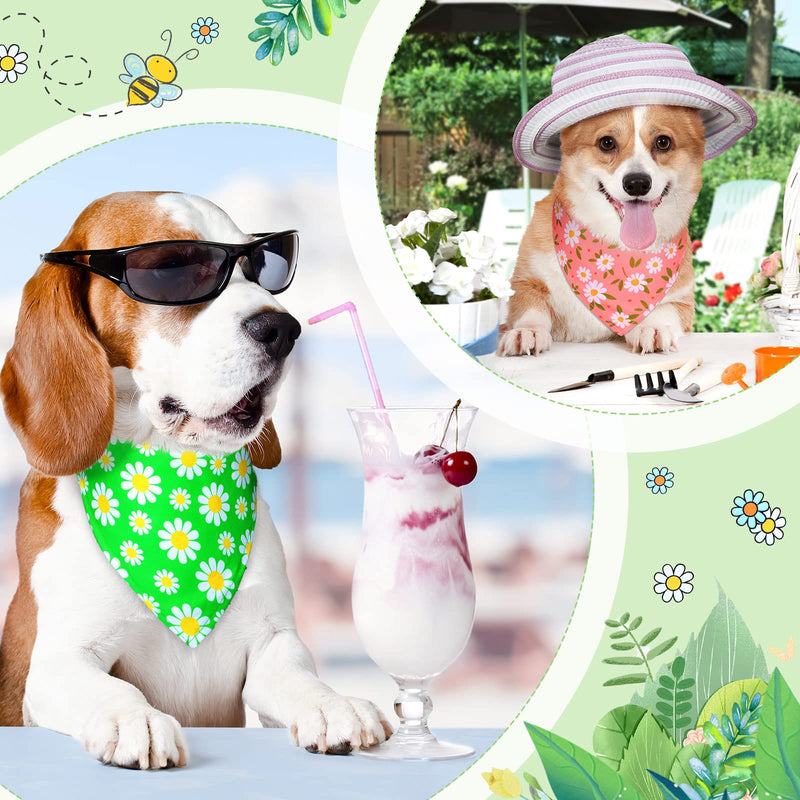 Sadnyy 40 Pcs Fall Dog Bandanas Bulk Flower Hawaiian Triangle Reversible Bandanas for Large Dog Adjustable Pet Kerchief Scarf Washable Cat Scarf for Summer Holiday Pets XL - PawsPlanet Australia
