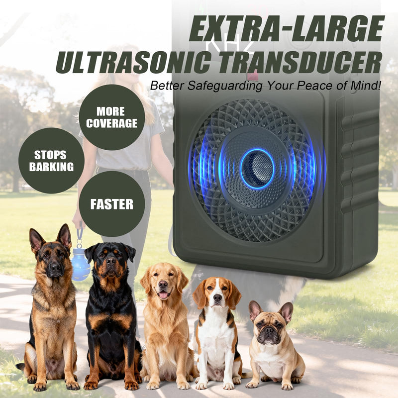 Dog Bark Deterrent Devices 2026 New Updated Anti Barking Device for Dogs Automatic Ultrasonic Bark Box with LED Screen, 50ft Range Wall-Mountable, Rechargeable Dog Silencer for Indoor Outdoor