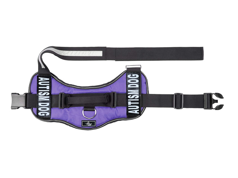 Autism Nylon Service Dog Vest Harness. Purchase Comes with 2 Reflective Autism Dog Removable Patches. Please Measure Your Dog Before Ordering Girth 12-16" Purple - PawsPlanet Australia