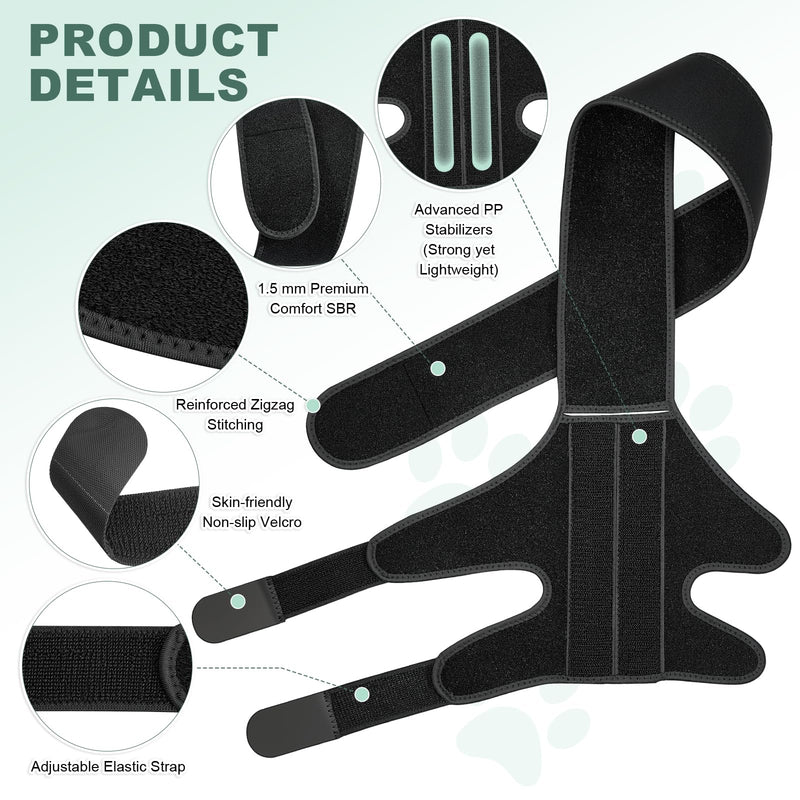 Dog Knee Braces for Back Leg, Adjustable Dog Acl Brace Hind Leg with Stabilizers, Canine Joint Support for Torn ACL, Luxating Patella, Arthritis and Post-Surgery Recovery, Universal (S) S