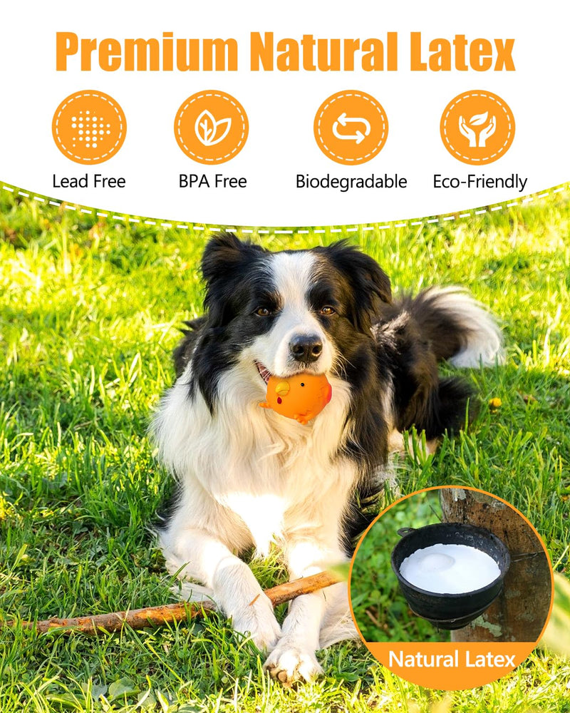 Dog Toys Squeaky, Interactive Latex Rubber Cute Animal Pet Toy Pack Squeak Balls for Puppy Small Medium Breed Dogs Cow, Sheep, Hamster, Chicken - PawsPlanet Australia