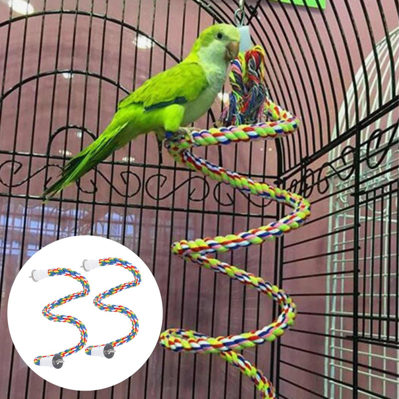 Bird Rope Perches, Colorful Parrot Cage Swing Toys, Comfortable Perch for Cockatiel, 2 Pack 105CM - PawsPlanet Australia