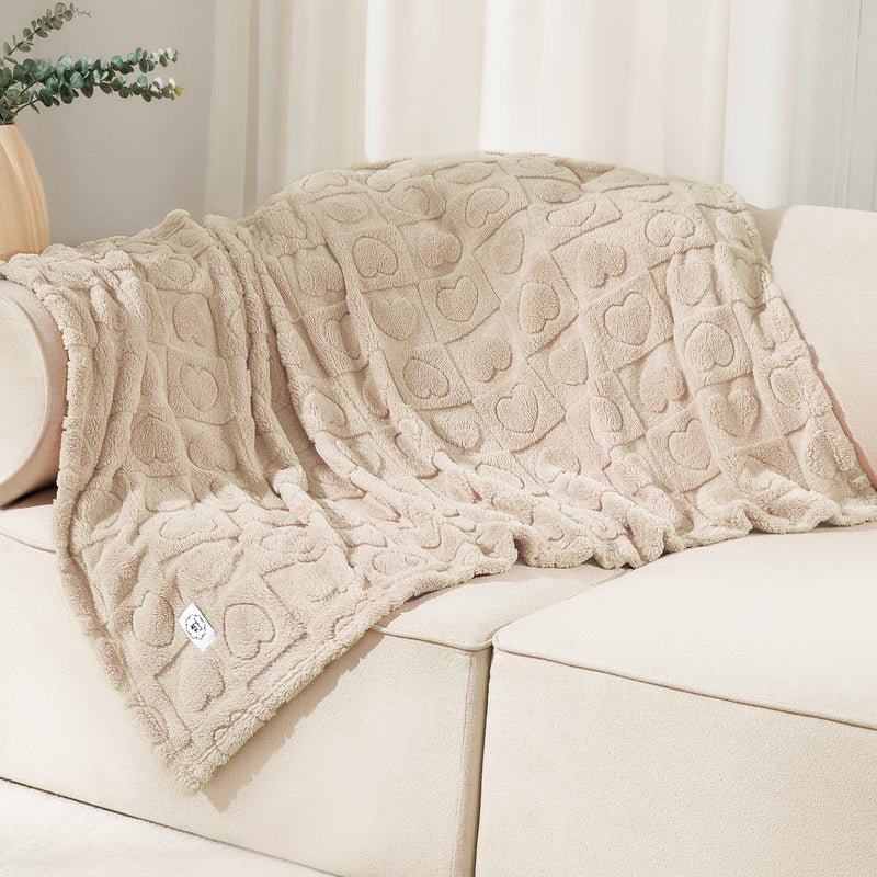 Luciphia 1 Pack 2 Small Dog Blanket Washable Pet Bed Cover Soft Fluffy Puppy Blanket with Premium Fleece 300GSM Cozy Calming Cat Blankets for Indoor Cats Beige 41x31 inch 2pcs Beige - PawsPlanet Australia