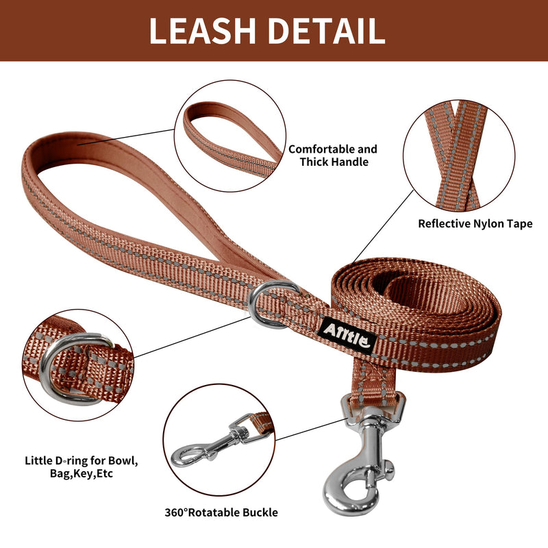 AIITLE No Pull Dog Harness and Leash Set, Step in Adjustable Dog Harness with Padded Vest for All Weather, Dog Leash with Soft Padded Handle, Easy to Put on Small and Medium Dogs Beige S S(Chest: 13.5 - 16") Beige-Brown - PawsPlanet Australia
