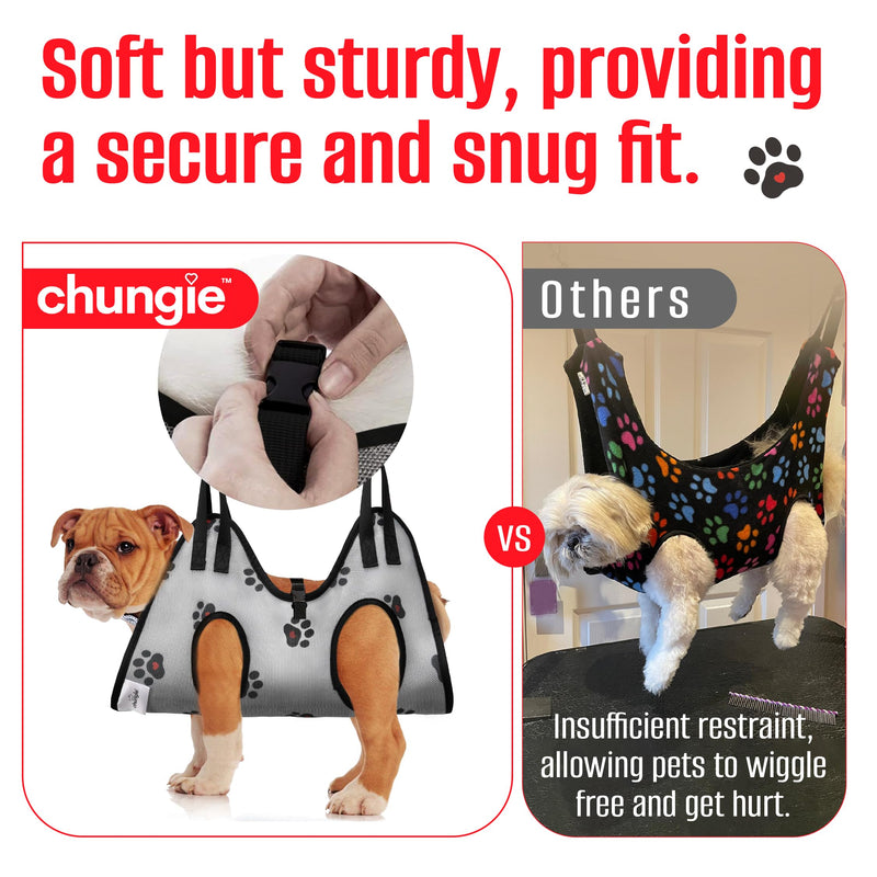Dog Grooming Hammock for Dogs – Dog Restraint for Nail Trimming with Pet Nail Clipper – Dog Sling for Grooming, Dog Hammock for Nail Cutting & Grooming Harness (Legs Spacing:11-14”)/Max W:45lb) M(Leg Spacing: 11-14") / 45 Pound) - PawsPlanet Australia