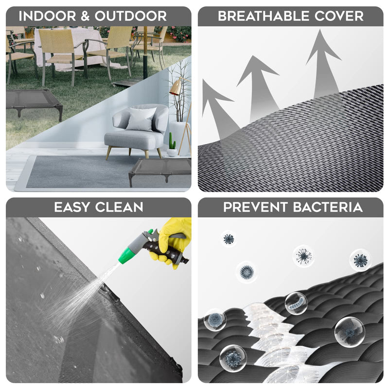 suddus Elevated Dog Bed Replacement Cover, Raised Dog Bed Chew Proof Easy to Clean, Breathable Elevated Pet Bed is Suitable for Indoor and Outdoor Use. Dog Cot are Not Included (XL/Grey) XL Space Grey - PawsPlanet Australia