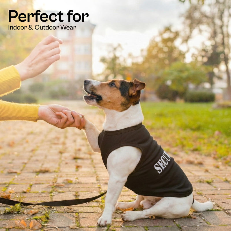 Parisian Pet Dog Shirt – 100% Cotton Shirts for Large Dogs – Black Sleeveless Pet Clothes – Lightweight Dog Security Shirt – Breathable Dogs Clothes - Stretchy Puppy T Shirts 4X-Large - PawsPlanet Australia
