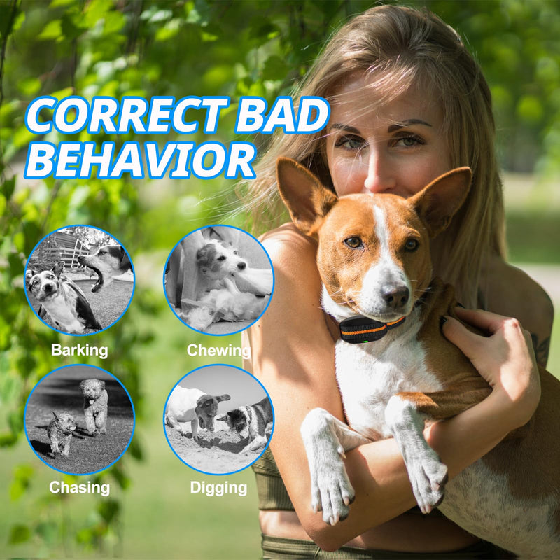 Ultra-Small Dog Shock Collar for 5-15 Pound Small Dogs - 1900Ft Range,Training Collar with Remote Control,3 Training Modes Beep,Vibration,Safe Shock, Waterproof Rechargeable E-Collar (Orange) Orange - PawsPlanet Australia