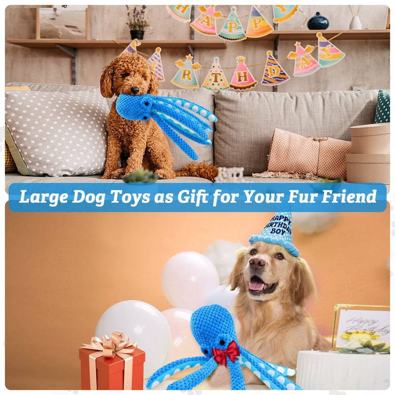 Large Squeaky Dog Toys：Plush Dog Toys with Soft Fabric for Small, Medium and Large Dogs-Octopus Stuffed Dog Toys to Keep Them Busy octopus - PawsPlanet Australia