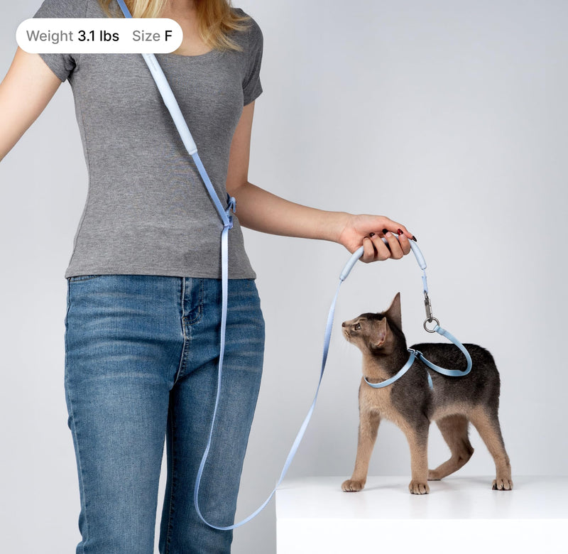 Ultra Lightweight Cat Leash Adjustable with Padded Handle, Soft Thin Nylon Cat Walking Training Waist Crossbody Leash for Kitten>4lbs Small Medium Large Cats Puppy, No Harness (Vivid Red) Vivid Red (No Harness) - PawsPlanet Australia