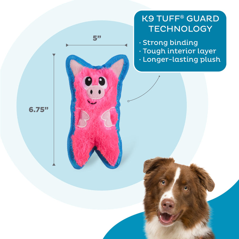 Outward Hound Durablez Tough Plush Squeaky Dog Toy, Pig, Pink, XS - PawsPlanet Australia