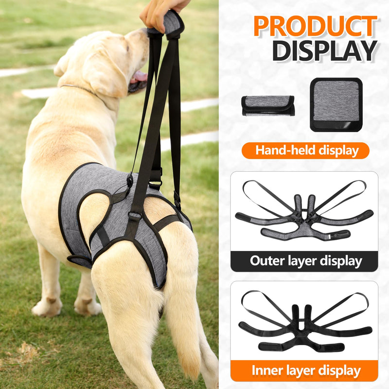 Dog Lifting Harness, Dog Support Harness Slings for Back Legs，Adjustable Dogs Support Strap for Injured Disabled Elderly Dogs (XL) XL