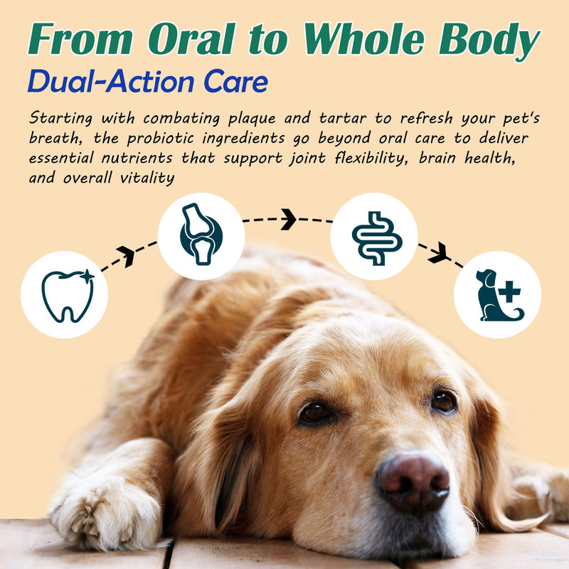 Senior Dog Dental & Supplement Powder - Contains Vitamin E, Glucosamine, Omega-3 and Probiotics - Effectively Removes Tartar Buildup, Supports Your Dog's Dental, Joint, and Digestive Health, 7 oz Beef Flavor 7.05 oz (200g)