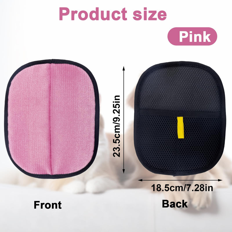 Double-Sided Pet Grooming Gloves, Electrostatic Versatile Static Pet Hair Remover Glove Reusable Static Cat Grooming Tools for Carpet Couch Clothing Furniture Supplies (Pink) Pink - PawsPlanet Australia