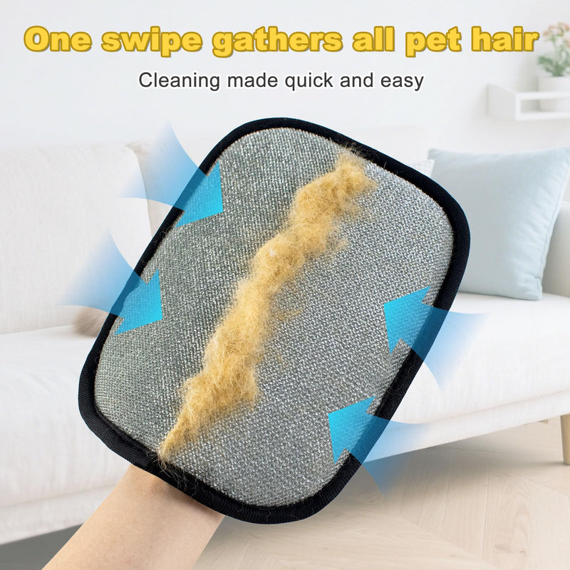 2025 Upgraded Five-Finger Pet Hair Remover Electrostatic Gloves, Pet Hair Removal Glove for Dog Cat Grooming, Durable Dogs Cats Hair Removal Tool for Furniture Car Couch Carpet Clothes, 2 PCS - PawsPlanet Australia