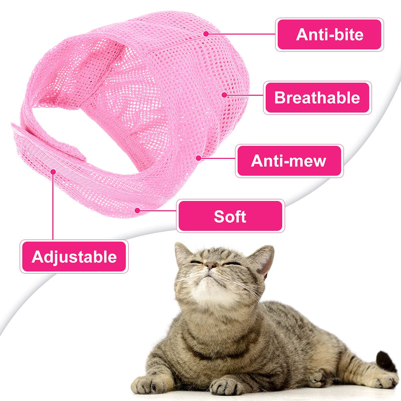 Patelai 5 Pcs Cat Bathing Bag Set Cat Grooming Bag Adjustable Pet Shower Net Muzzles Nail Clipper Tick Remover Tool Massage Brush(Pink) Pink - PawsPlanet Australia