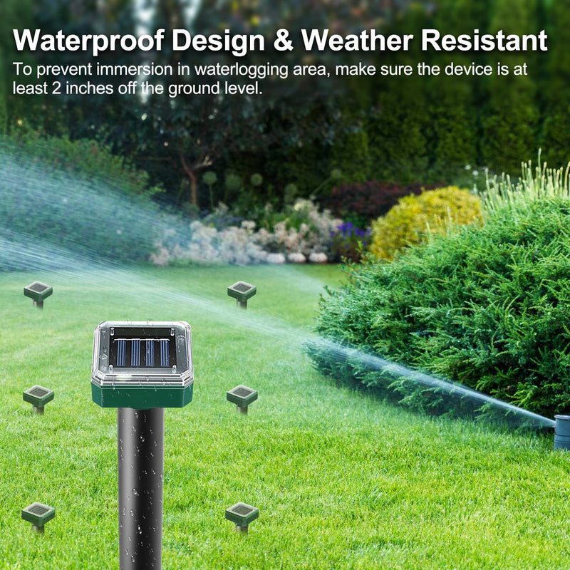 Mole Repellent Solar Powered, 10 Pack Solar Mole Repellents Ultrasonic for Vole, Snakes, Gopher, Waterproof Sonic Vole Deterrent Spikes,Snake Gopher for Garden and Yard 10PCS - PawsPlanet Australia