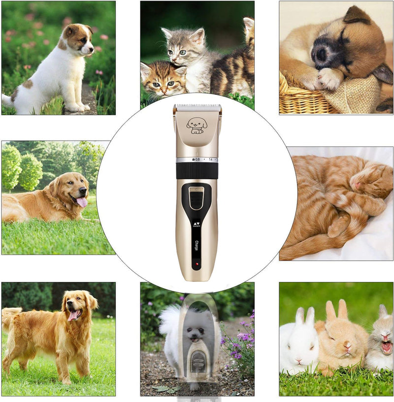 Dog Clippers for Grooming for Thick Heavy Coats/Low Noise Rechargeable Cordless Pet Shaver with Stainless Steel Blade/Waterproof Dog Shaver for Dogs Pets